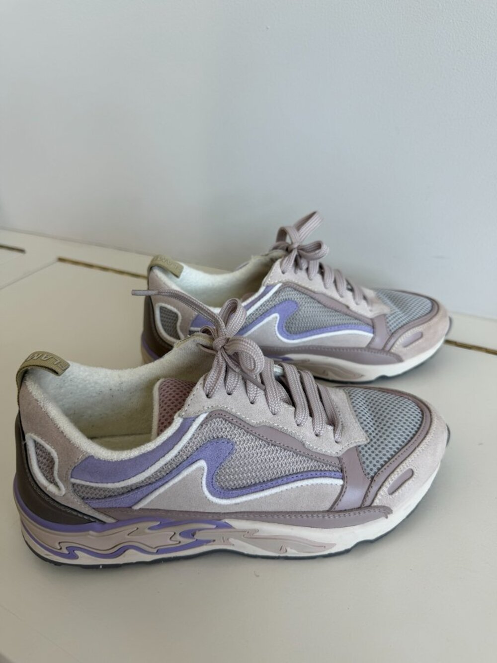 Sandro Flame Parme Purple Suede Mesh Sneakers Size 5.5